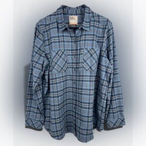 5.11 Tactical Women’s Ruth L/S Flannel Shirt Blue Gray Plaid Size XL Button Up